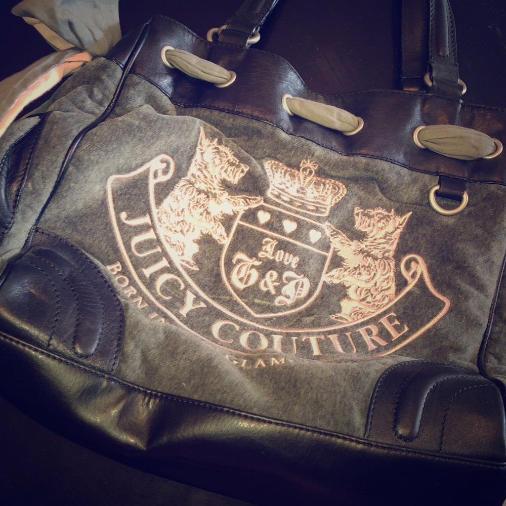 Juicy Couture Heather Grey Pink Tote